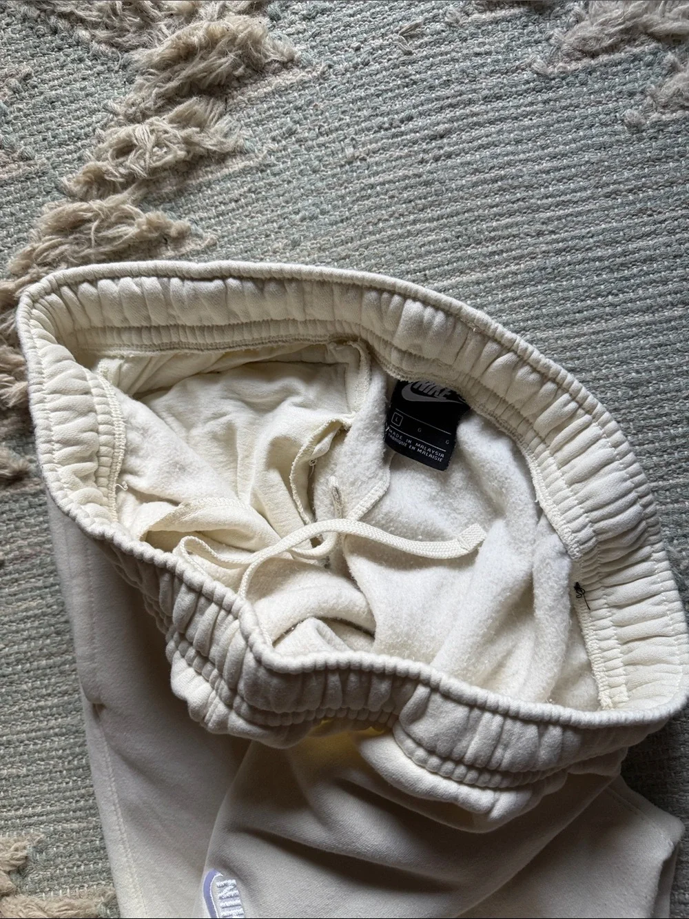 Nike Kids Cream Fleece Jogger Bottoms